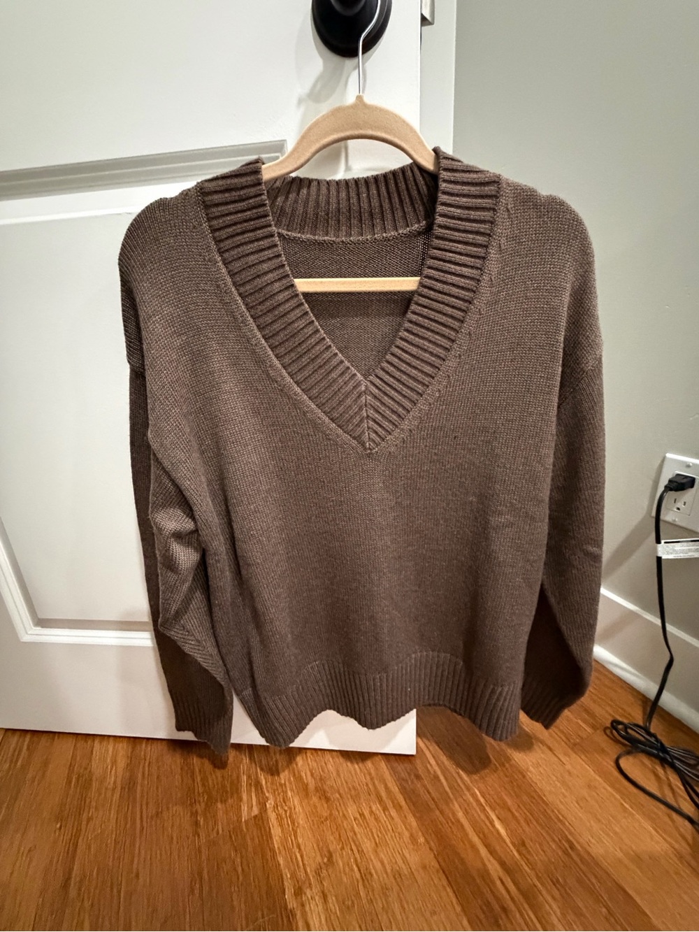 Classic V-Neck Women’s Sweater in Brown